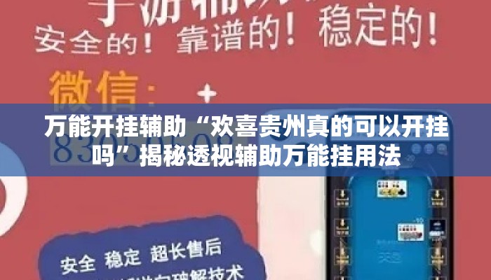 万能开挂辅助“欢喜贵州真的可以开挂吗	”揭秘透视辅助万能挂用法