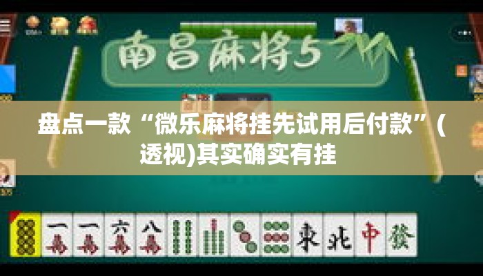 盘点一款“微乐麻将挂先试用后付款”(透视)其实确实有挂 