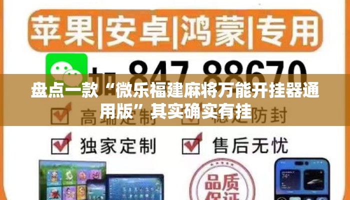 盘点一款“微乐福建麻将万能开挂器通用版”其实确实有挂