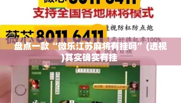 盘点一款“微乐江苏麻将有挂吗	”(透视)其实确实有挂 