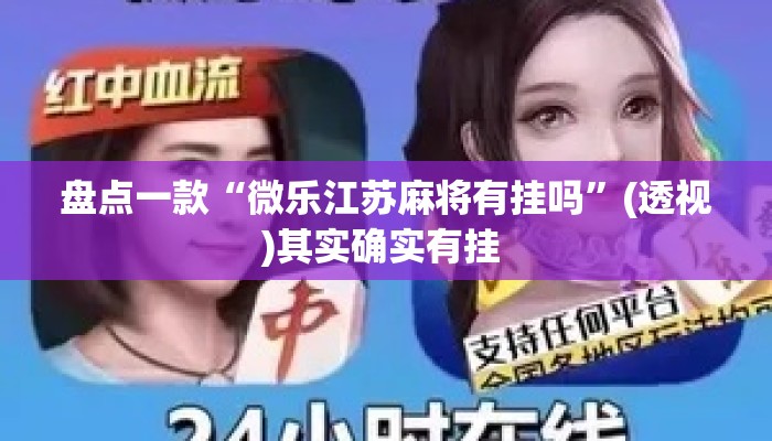 盘点一款“微乐江苏麻将有挂吗”(透视)其实确实有挂 
