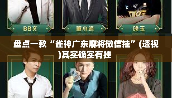 盘点一款“雀神广东麻将微信挂”(透视)其实确实有挂 