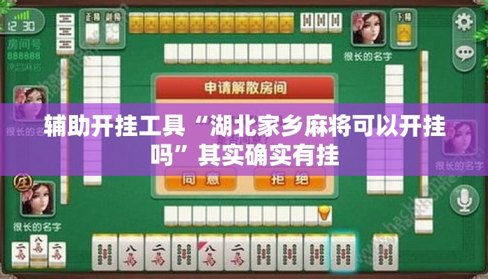 辅助开挂工具“湖北家乡麻将可以开挂吗”其实确实有挂