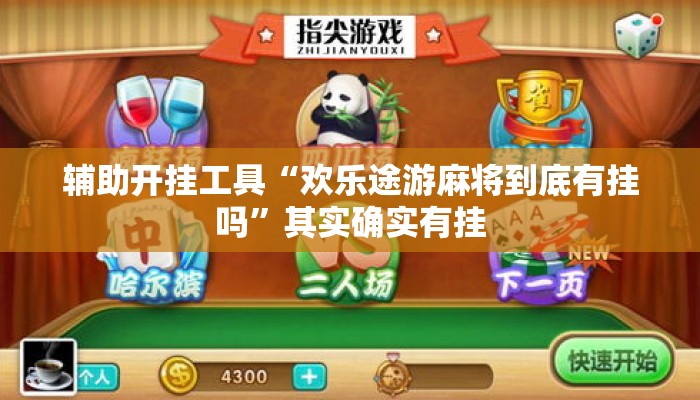 辅助开挂工具“欢乐途游麻将到底有挂吗”其实确实有挂