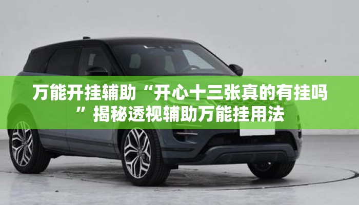 万能开挂辅助“开心十三张真的有挂吗”揭秘透视辅助万能挂用法