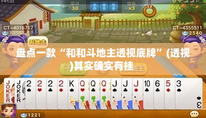 盘点一款“和和斗地主透视底牌”(透视)其实确实有挂 