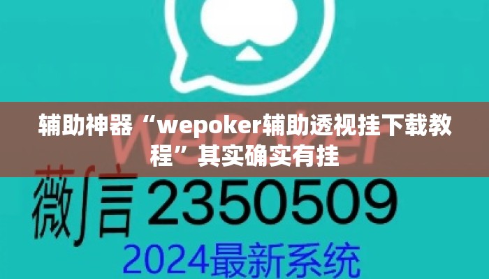 辅助神器“wepoker辅助透视挂下载教程	”其实确实有挂
