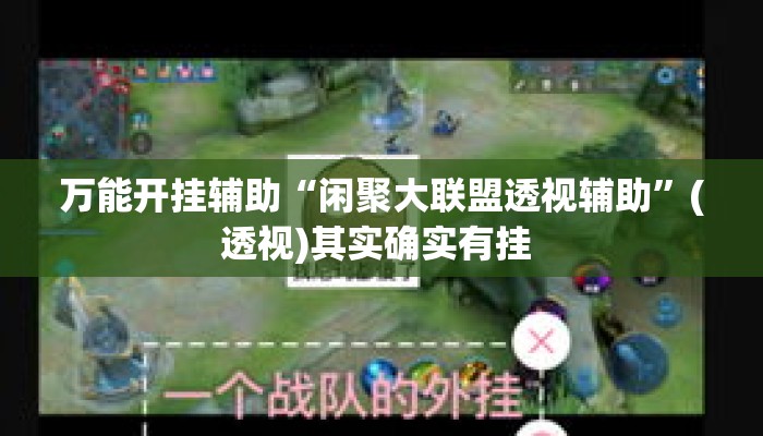 万能开挂辅助“闲聚大联盟透视辅助”(透视)其实确实有挂 