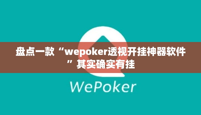 盘点一款“wepoker透视开挂神器软件”其实确实有挂