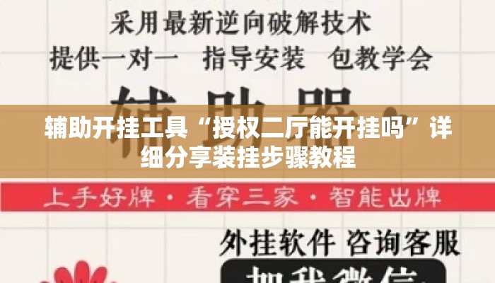 辅助开挂工具“授权二厅能开挂吗”详细分享装挂步骤教程