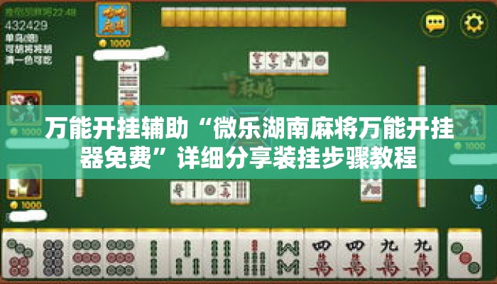 万能开挂辅助“微乐湖南麻将万能开挂器免费	”详细分享装挂步骤教程