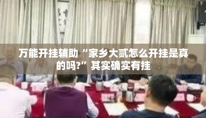 万能开挂辅助“家乡大贰怎么开挂是真的吗?”其实确实有挂