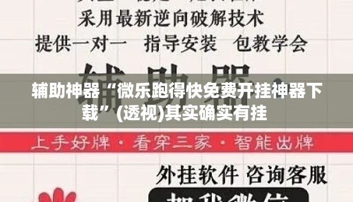 辅助神器“微乐跑得快免费开挂神器下载”(透视)其实确实有挂 
