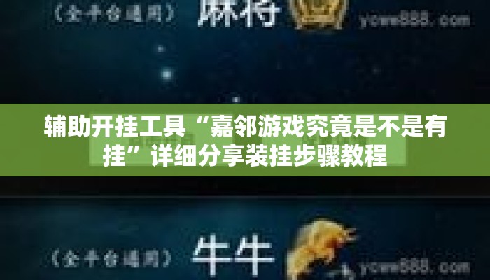辅助开挂工具“嘉邻游戏究竟是不是有挂”详细分享装挂步骤教程