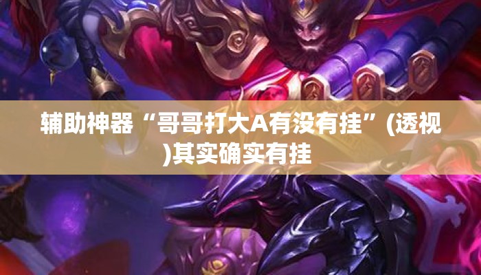 辅助神器“哥哥打大A有没有挂”(透视)其实确实有挂 