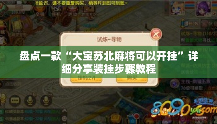 盘点一款“大宝苏北麻将可以开挂”详细分享装挂步骤教程