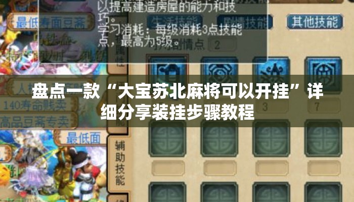 盘点一款“大宝苏北麻将可以开挂”详细分享装挂步骤教程