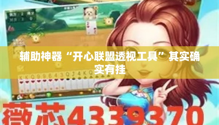 辅助神器“开心联盟透视工具	”其实确实有挂
