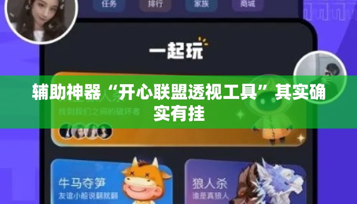 辅助神器“开心联盟透视工具”其实确实有挂