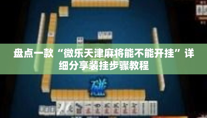 盘点一款“微乐天津麻将能不能开挂”详细分享装挂步骤教程