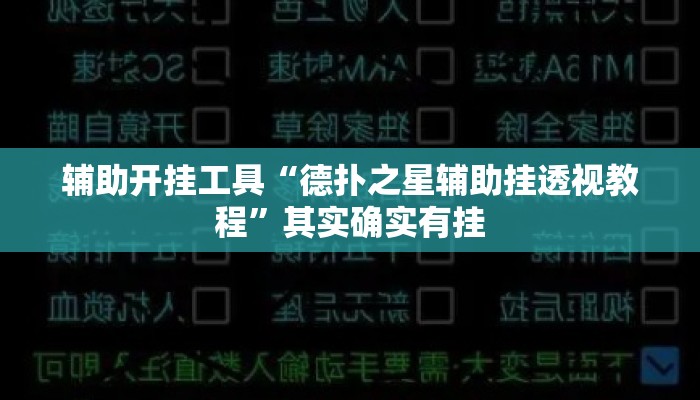 辅助开挂工具“德扑之星辅助挂透视教程”其实确实有挂