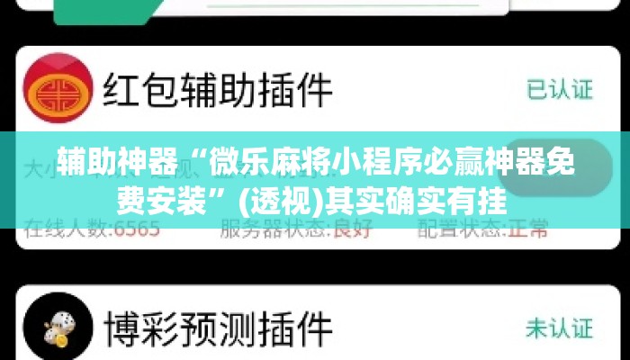 辅助神器“微乐麻将小程序必赢神器免费安装	”(透视)其实确实有挂 