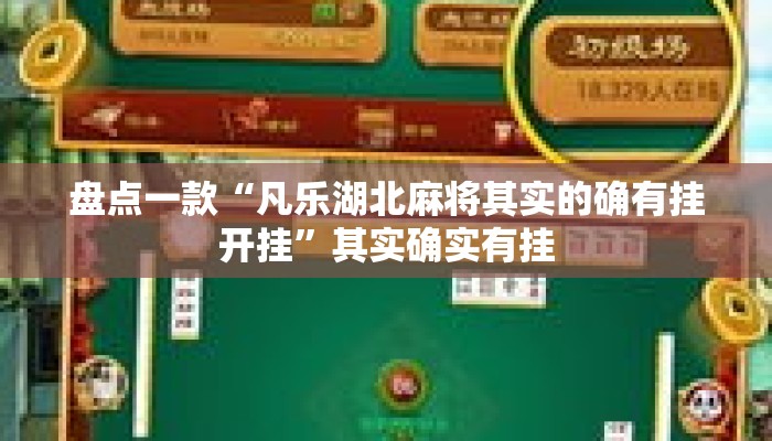 盘点一款“凡乐湖北麻将其实的确有挂开挂”其实确实有挂