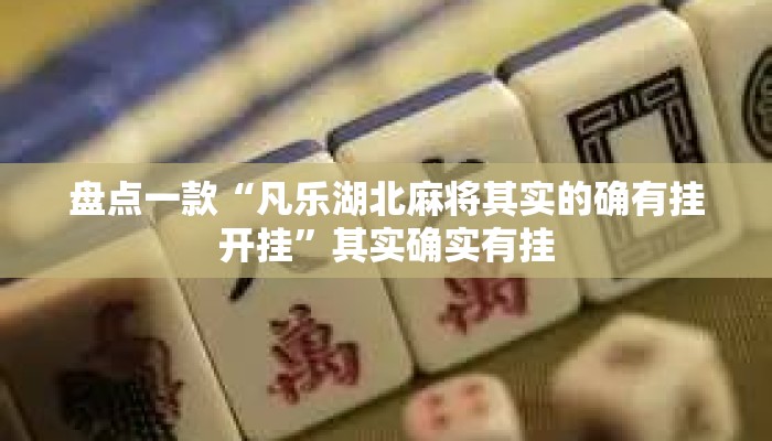 盘点一款“凡乐湖北麻将其实的确有挂开挂”其实确实有挂