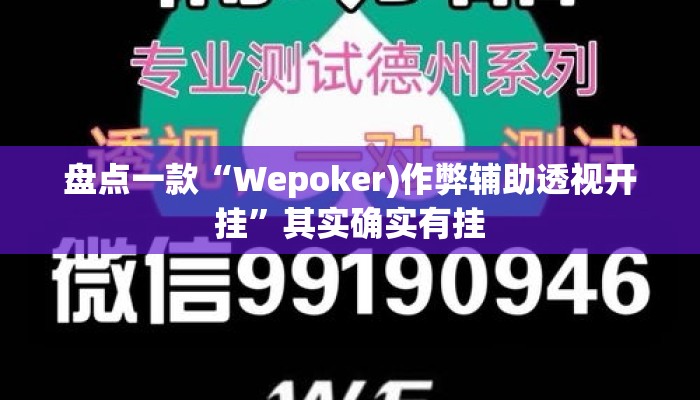 盘点一款“Wepoker)作弊辅助透视开挂”其实确实有挂