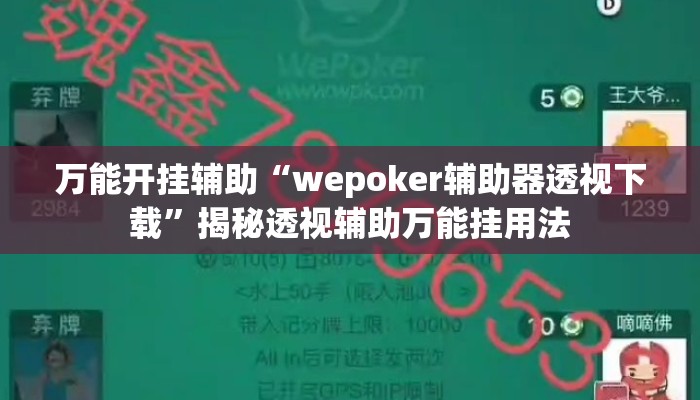 万能开挂辅助“wepoker辅助器透视下载	”揭秘透视辅助万能挂用法