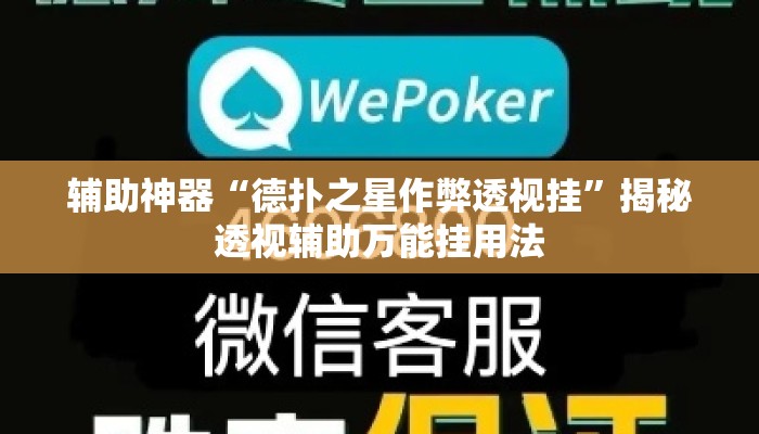 辅助神器“德扑之星作弊透视挂”揭秘透视辅助万能挂用法