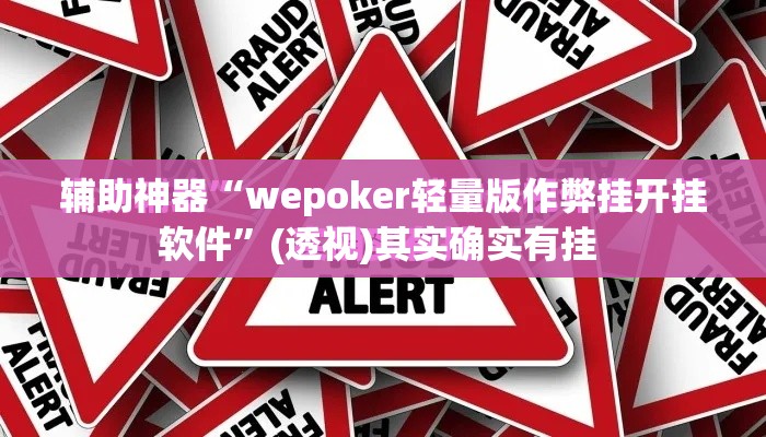 辅助神器“wepoker轻量版作弊挂开挂软件”(透视)其实确实有挂 