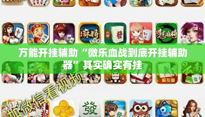 万能开挂辅助“微乐血战到底开挂辅助器”其实确实有挂