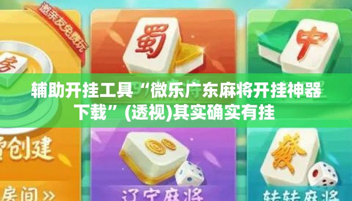 辅助开挂工具“微乐广东麻将开挂神器下载”(透视)其实确实有挂 