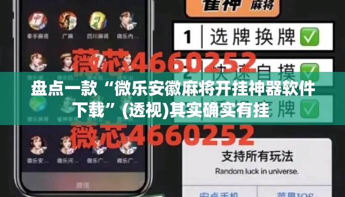 盘点一款“微乐安徽麻将开挂神器软件下载”(透视)其实确实有挂 