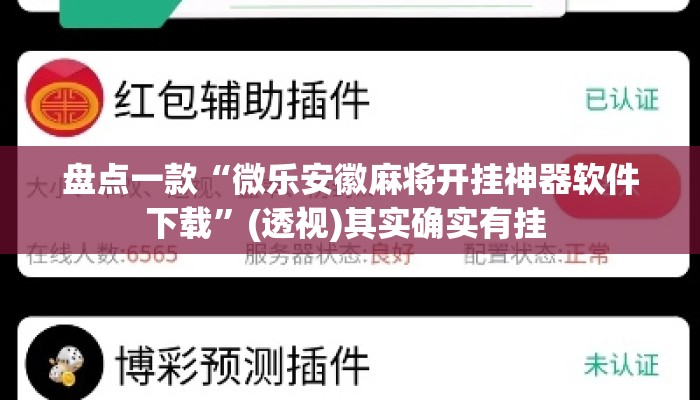 盘点一款“微乐安徽麻将开挂神器软件下载”(透视)其实确实有挂 