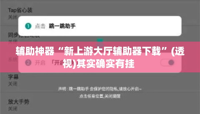 辅助神器“新上游大厅辅助器下载”(透视)其实确实有挂 