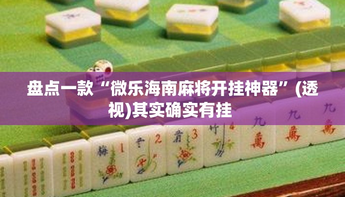 盘点一款“微乐海南麻将开挂神器”(透视)其实确实有挂 