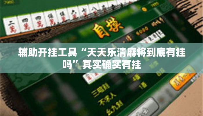 辅助开挂工具“天天乐清麻将到底有挂吗”其实确实有挂