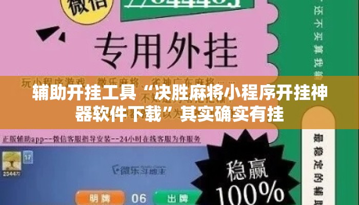 辅助开挂工具“决胜麻将小程序开挂神器软件下载”其实确实有挂