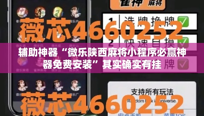 辅助神器“微乐陕西麻将小程序必赢神器免费安装	”其实确实有挂
