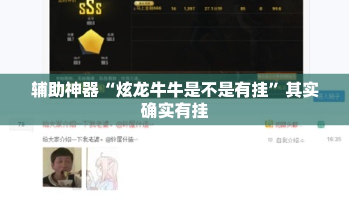 辅助神器“炫龙牛牛是不是有挂”其实确实有挂