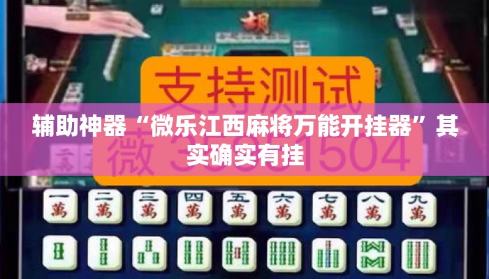 辅助神器“微乐江西麻将万能开挂器”其实确实有挂