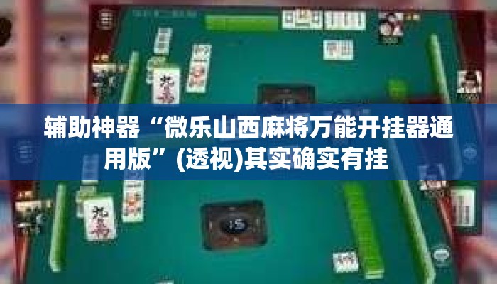 辅助神器“微乐山西麻将万能开挂器通用版”(透视)其实确实有挂 