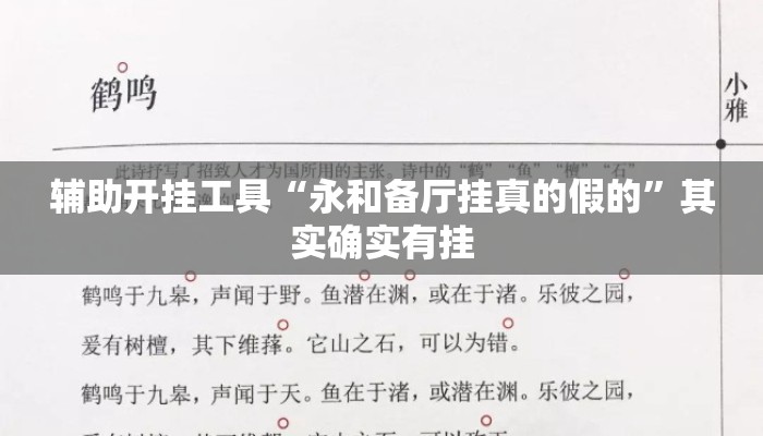 辅助开挂工具“永和备厅挂真的假的	”其实确实有挂