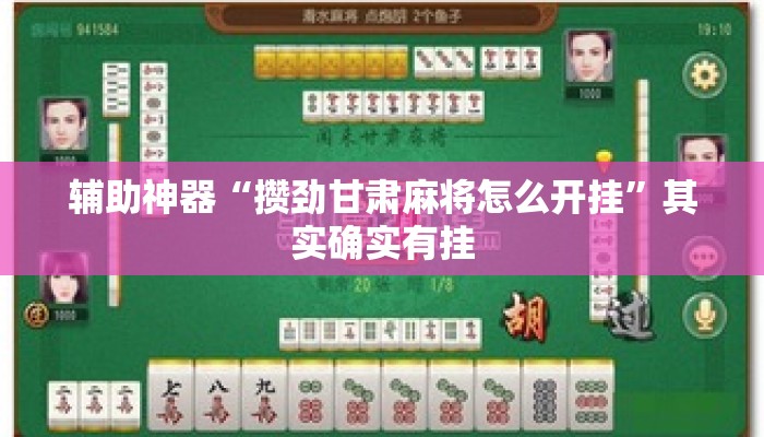辅助神器“攒劲甘肃麻将怎么开挂”其实确实有挂