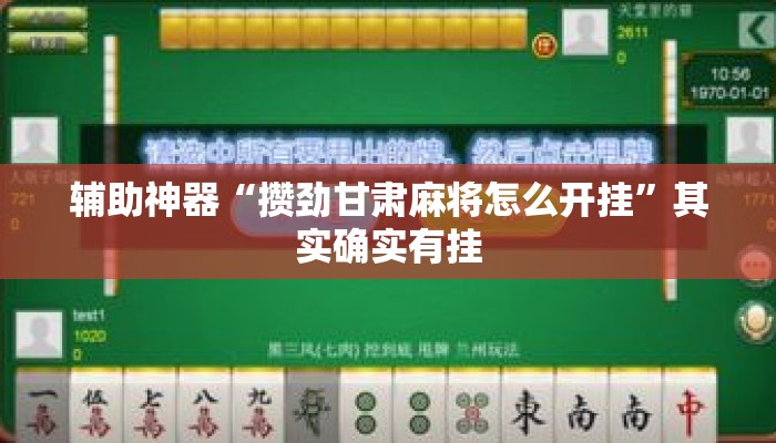 辅助神器“攒劲甘肃麻将怎么开挂”其实确实有挂