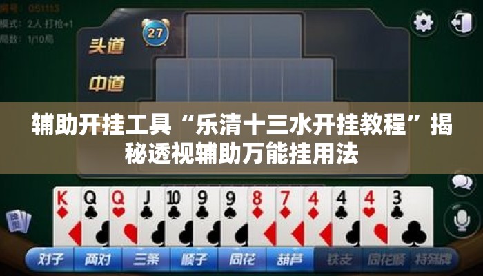 辅助开挂工具“乐清十三水开挂教程”揭秘透视辅助万能挂用法