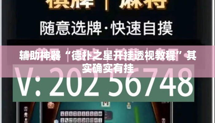 辅助神器“德扑之星开挂透视教程”其实确实有挂