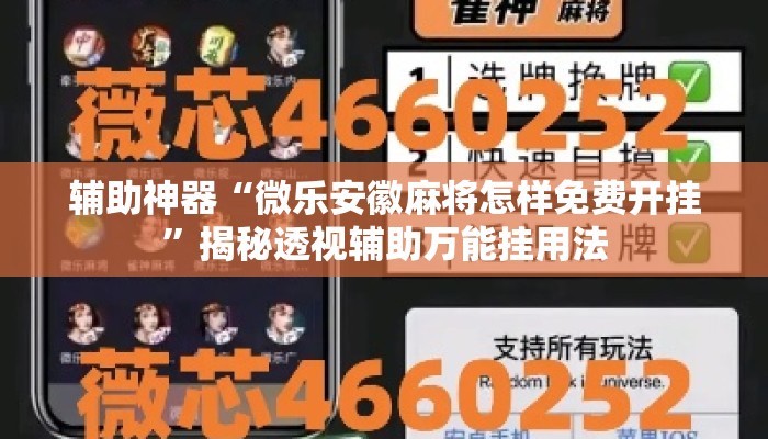 辅助神器“微乐安徽麻将怎样免费开挂”揭秘透视辅助万能挂用法